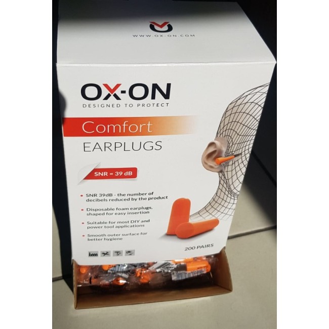 Vienkartiniai ausų kamštukai OX-On Comfort, SNR 39 dB (1 pora)