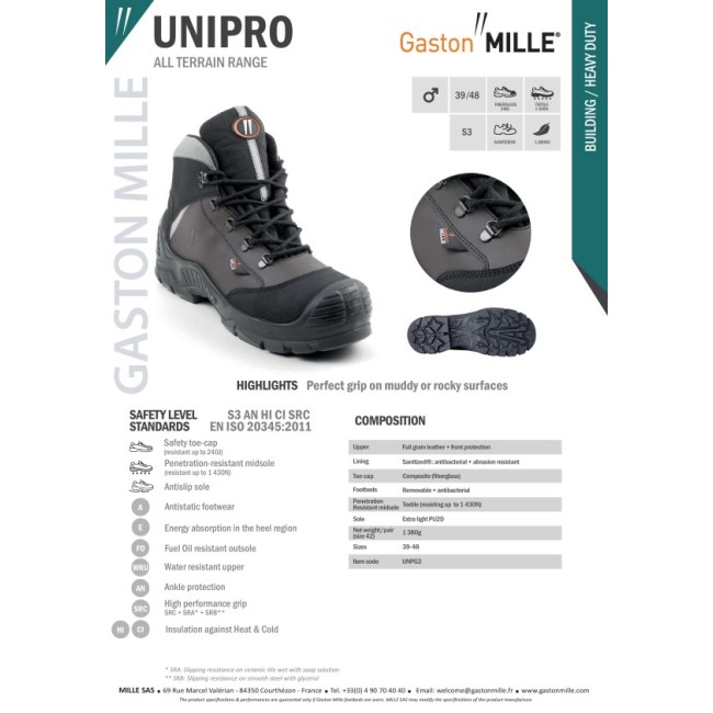 Darbiniai batai Gaston Mille Unipro S3 AN HI CI SRC