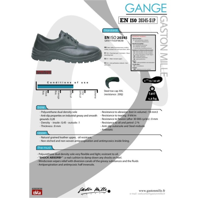 Natūralios odos darbo batai GANGE S1P