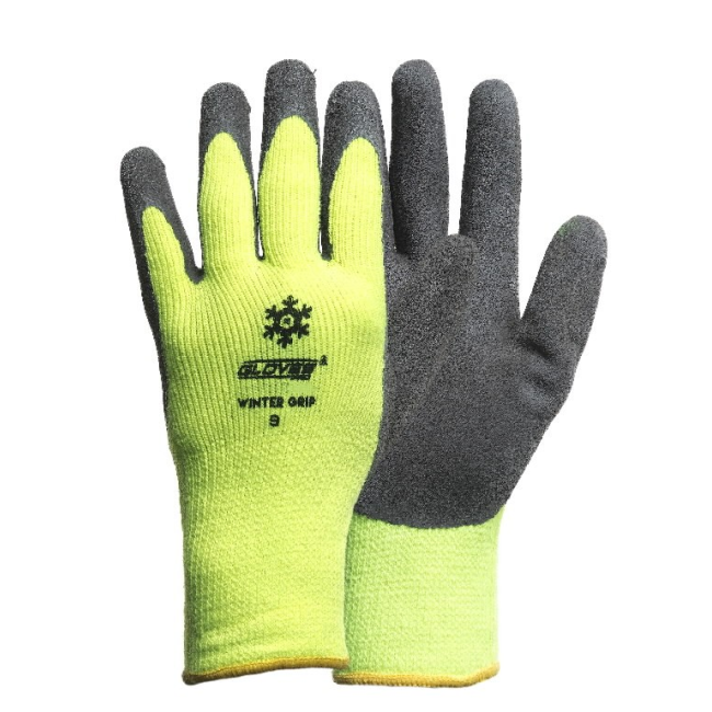 Šiltos darbo pirštinės aplietos lateksu WINTER GRIP Gloves PRO
