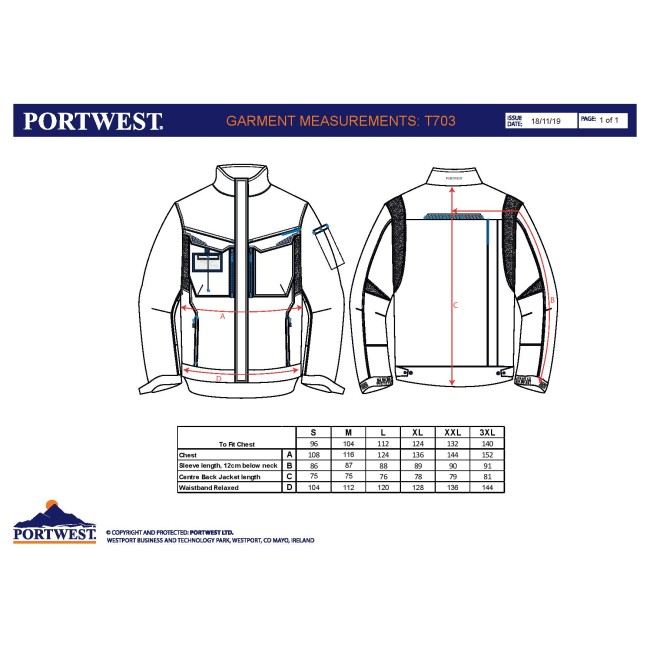 Darbo švarkas Portwest T703