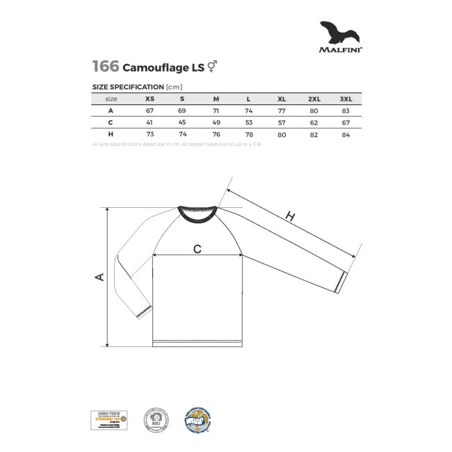 Universalūs kamufliažiniai marškinėliai Malfini LS 166